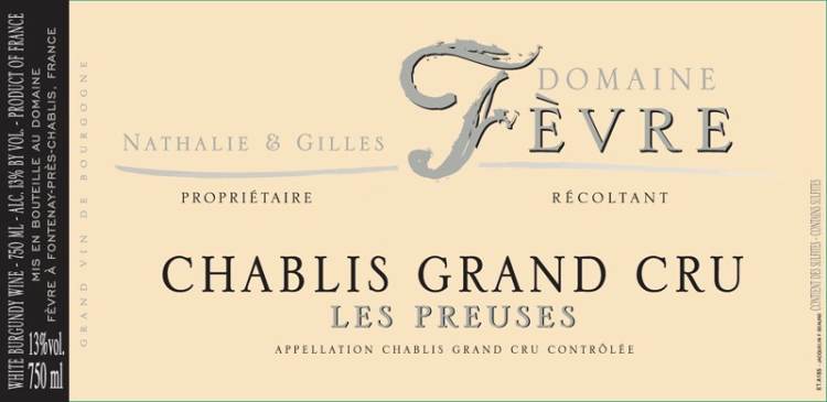 (image for) 2022 Domaine Nathalie et Gilles Fevre, Chablis Grand Cru Les Preuses