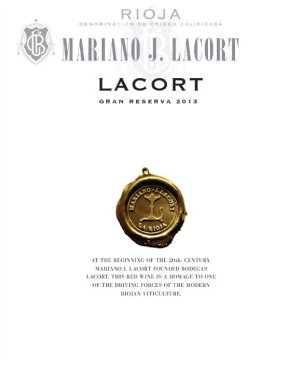 (image for) 2013 Mariano J. Lacort, Rioja Gran Reserva
