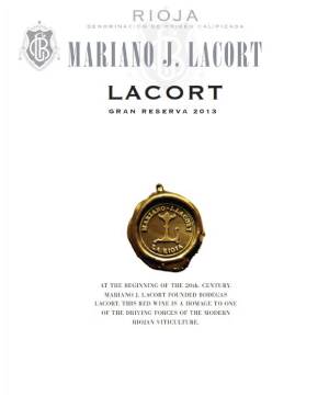 (image for) 2013 Mariano J. Lacort, Rioja Gran Reserva