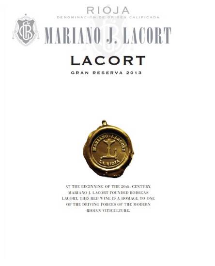 (image for) 2013 Mariano J. Lacort, Rioja Gran Reserva