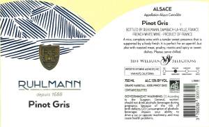 (image for) 2022 Domaine Ruhlmann Pinot Gris, Organic
