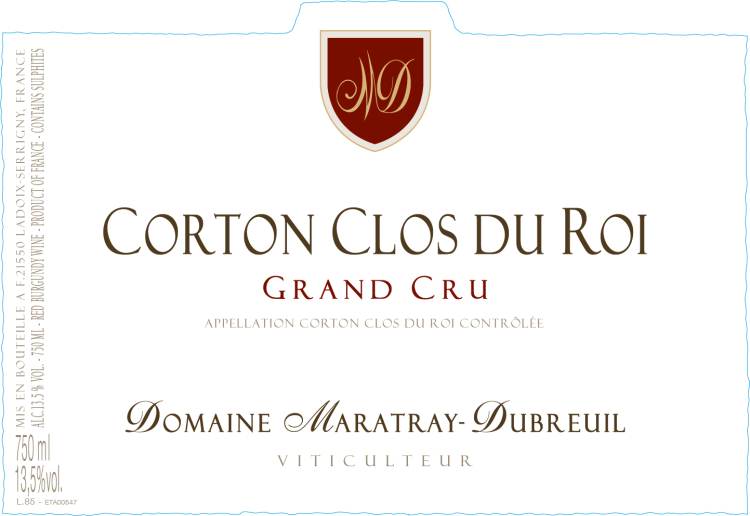 (image for) 2022 Domaine Maratray-Dubreuil, Corton Clos du Roi Grand Cru Rouge