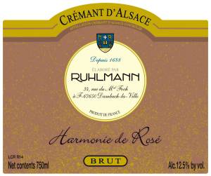 (image for) NV Domaine Ruhlmann Cremant d' Alsace Brut Rose