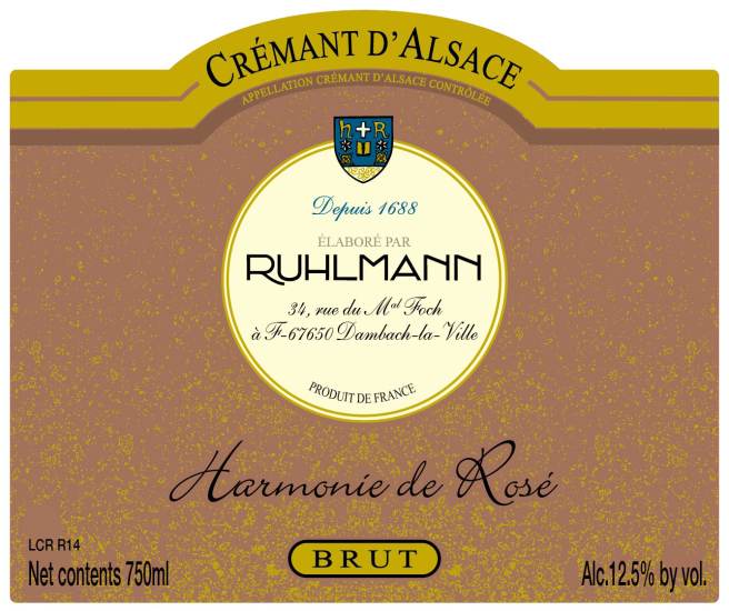 (image for) NV Domaine Ruhlmann Cremant d' Alsace Brut Rose
