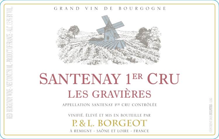 (image for) 2021 Domaine Laurent et Pascal Borgeot, Santenay Rouge 1er Cru Les Gravieres